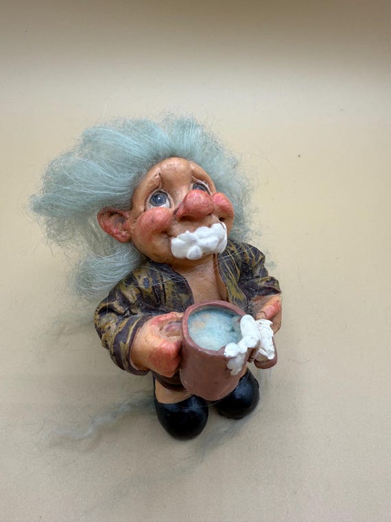 Vintage Troll Figurine Troll Drinking Beer Victoria Design Sweden