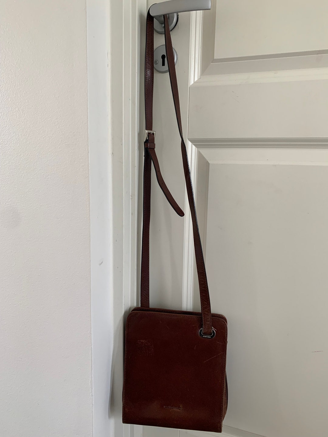 Buy Amazing Classic Italian Crossbody Handbag Claudio Ferrici Bag  Certificate Italy Brown Leather Handbag Italian Bag Silver Metal Details  Online in