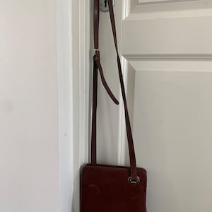 Amazing Classic Italian Crossbody Handbag Claudio Ferrici Bag Certificate Italy Brown Leather Handbag Italian Bag Silver Metal Details