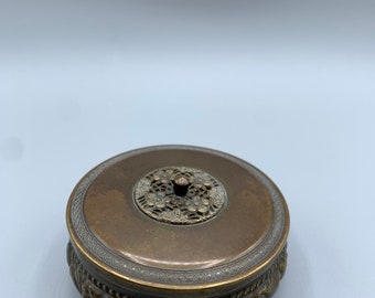 Antique Vintage Bronze Trinket Box HAGS Denmark/ornamental lid Jewelry Box Rococo Flowers Retro 1970s Scandinavian Vintage Gift Danish