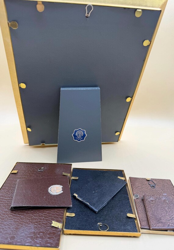 希少アルファンスミュシャ杉板プリントアンティークインテリア　1975年アメリカ製 Set of 4 Vintage Scandinavian Aluminum Bronze Photo Frame With