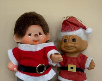 Vintage Kiki Monchhichi Sekiguchi by Ajena 70-80s, Blue Eyes, Made