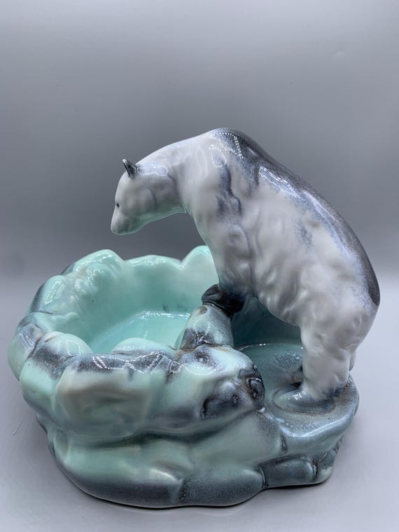 置物 birbira polar bear Vintage Porcelain Polar Bear, Polar Bear Ashtray, Bear Figurine