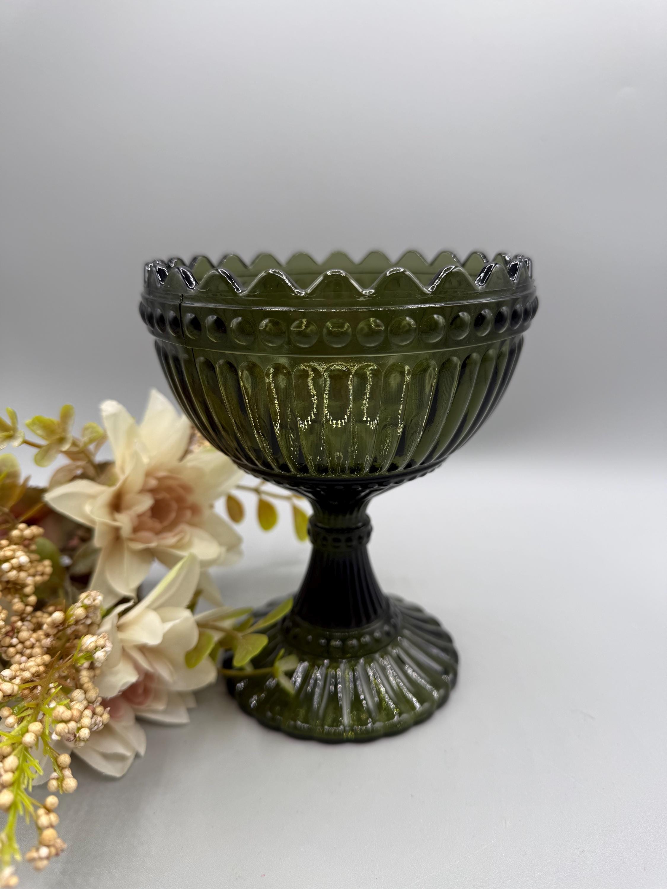 IITTALA Bowl 15 Mm Moss Green Glass Designed by Armi Ratia