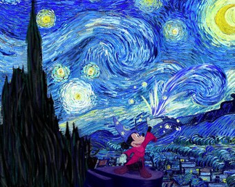 Starry Night Mickey - Etsy