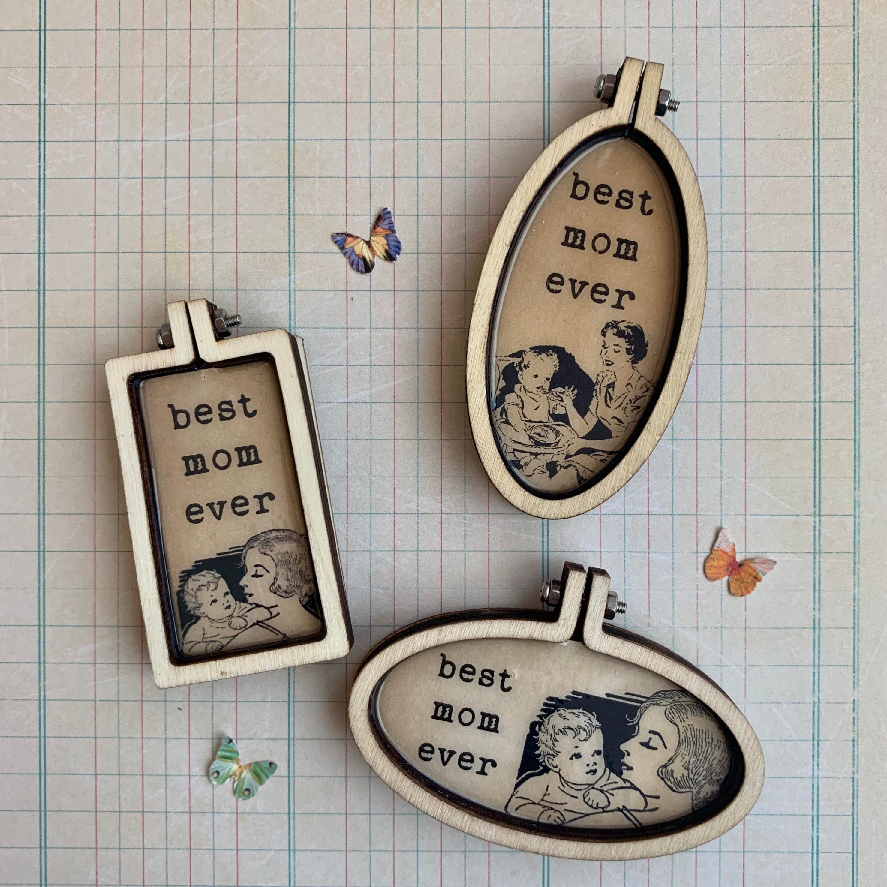 Mini embroidery hoop magnet best mom ever vintage inspired  etsy Mini embroidery hoop magnet best mom ever vintage inspired  etsy