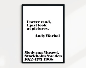 I Never Read Andy Warhol Poster