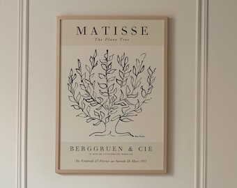 Matisse The Plane Tree Exhibition Poster, Henri Matisse Tree Illustration Art Print, Matisse Tree print, Matisse Tree Poster, Henri Matisse