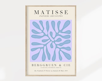 Pastel Matisse Cutout Shapes Poster, Pastel Aesthetic Decor, Danish Decor, Pastel Aesthetic, Y2K art, Lilac Wall Art, Matisse Vibes