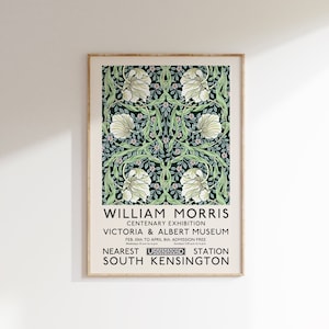Green Pimpernel William Morris Poster, William Morris Celebration, Green William Morris Pattern, William Morris print, Green Living Room Art