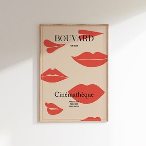 Bouvard Cinematheque Lips Art Print, French Film Poster