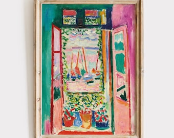 Henri Matisse 'The Open Window' Art Print, Colorful Mid-Century Modern Wall Decor