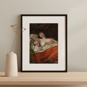 mother and child painting beautiful motherhood