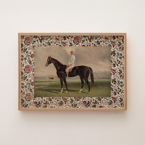 Vintage Jockey and Horse Art Print, Equestrian Wall Art