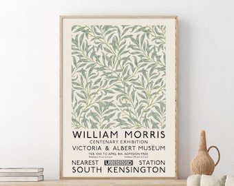 Green William Morris Poster, William Morris Celebration of Print, Green William Morris Pattern Print, Botanical Art