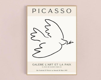 Picasso Dove Line Art Print, Gallery Poster
