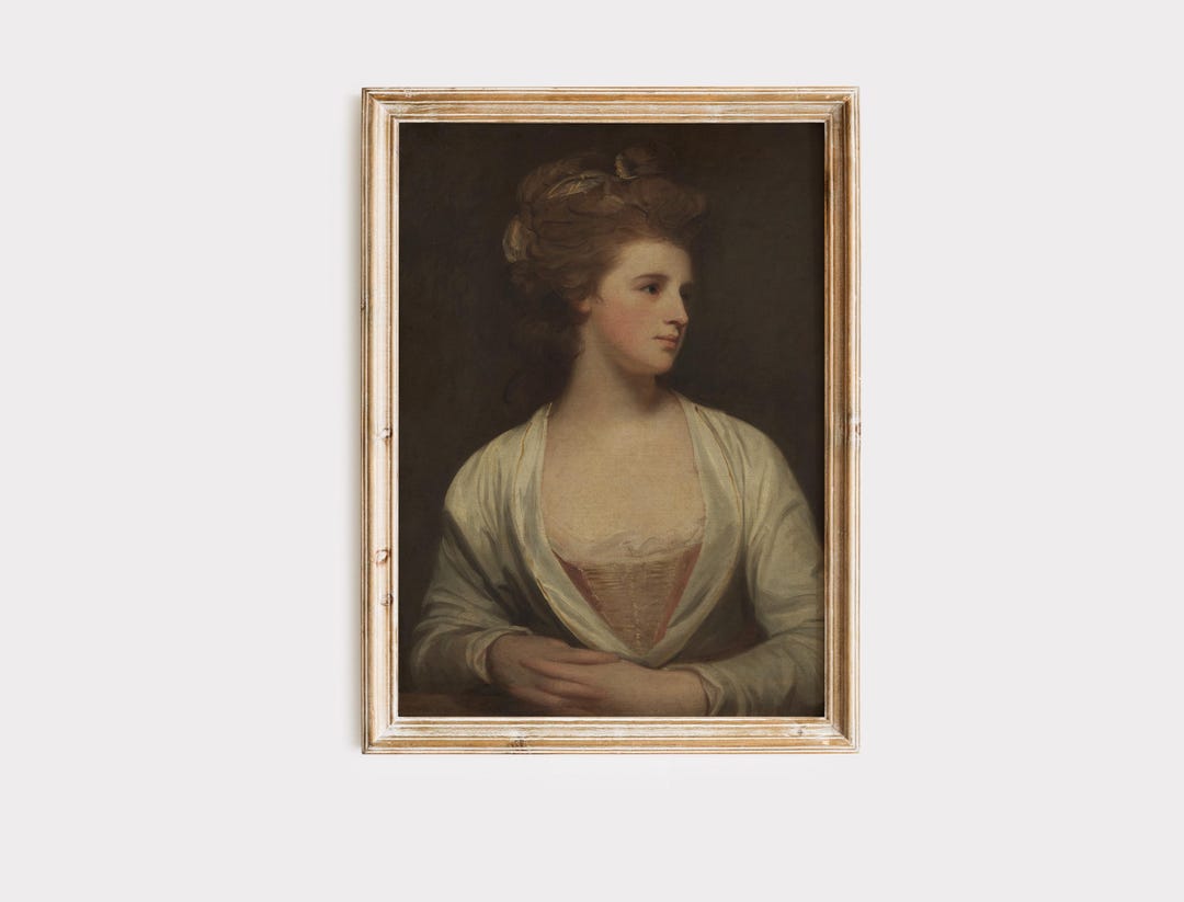 Vintage Woman Portrait Art Print, Moody Farmhouse Wall Decor - Etsy