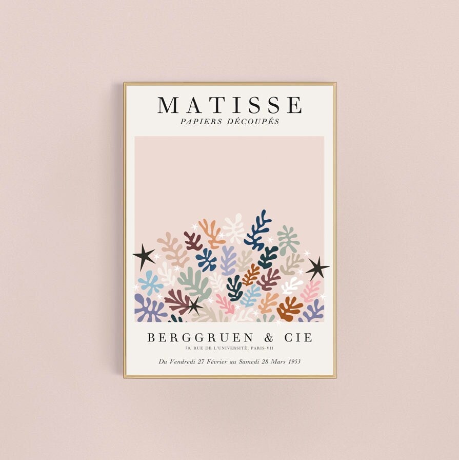 Matisse Pastel Cutout Print, Henri Matisse Exhibition, La Gerbe Art, Henri Matisse Cut Out Print, Papier Decoupes, Berggruen & Cie
