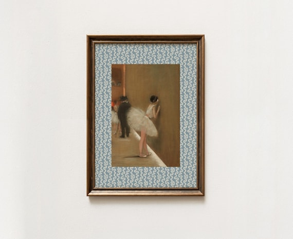 Behind The Curtain at the Ballet Art Print, Vintage Girls Room Wall Art, Antique Nursery Painting