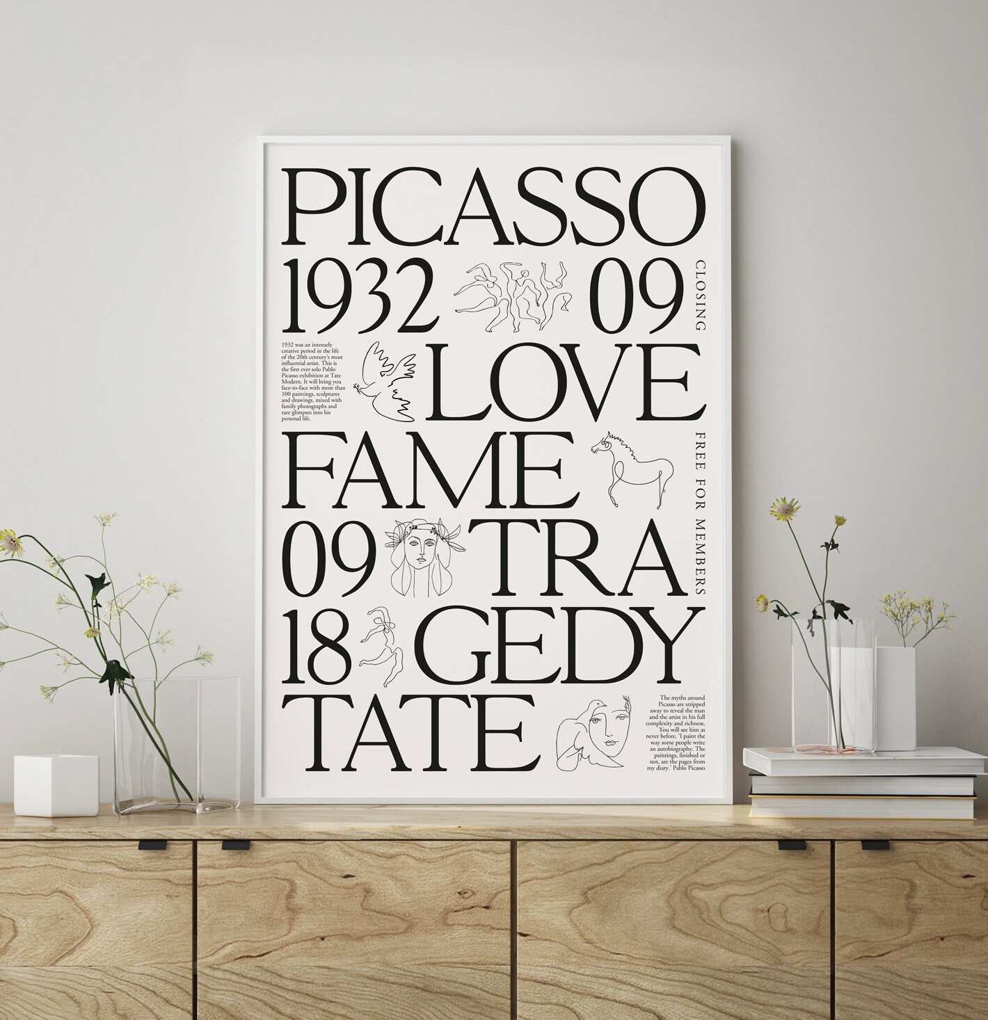Picasso 1932 Poster Love Fame Tragedy Exhibition Poster