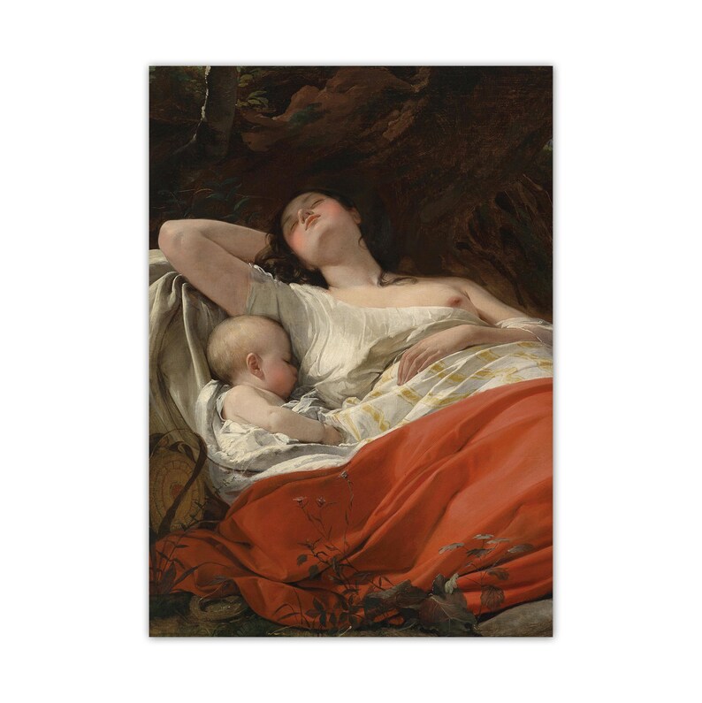 mother and child painting beautiful motherhood