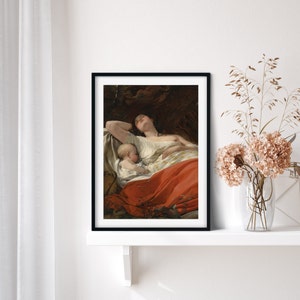 mother and child painting beautiful motherhood