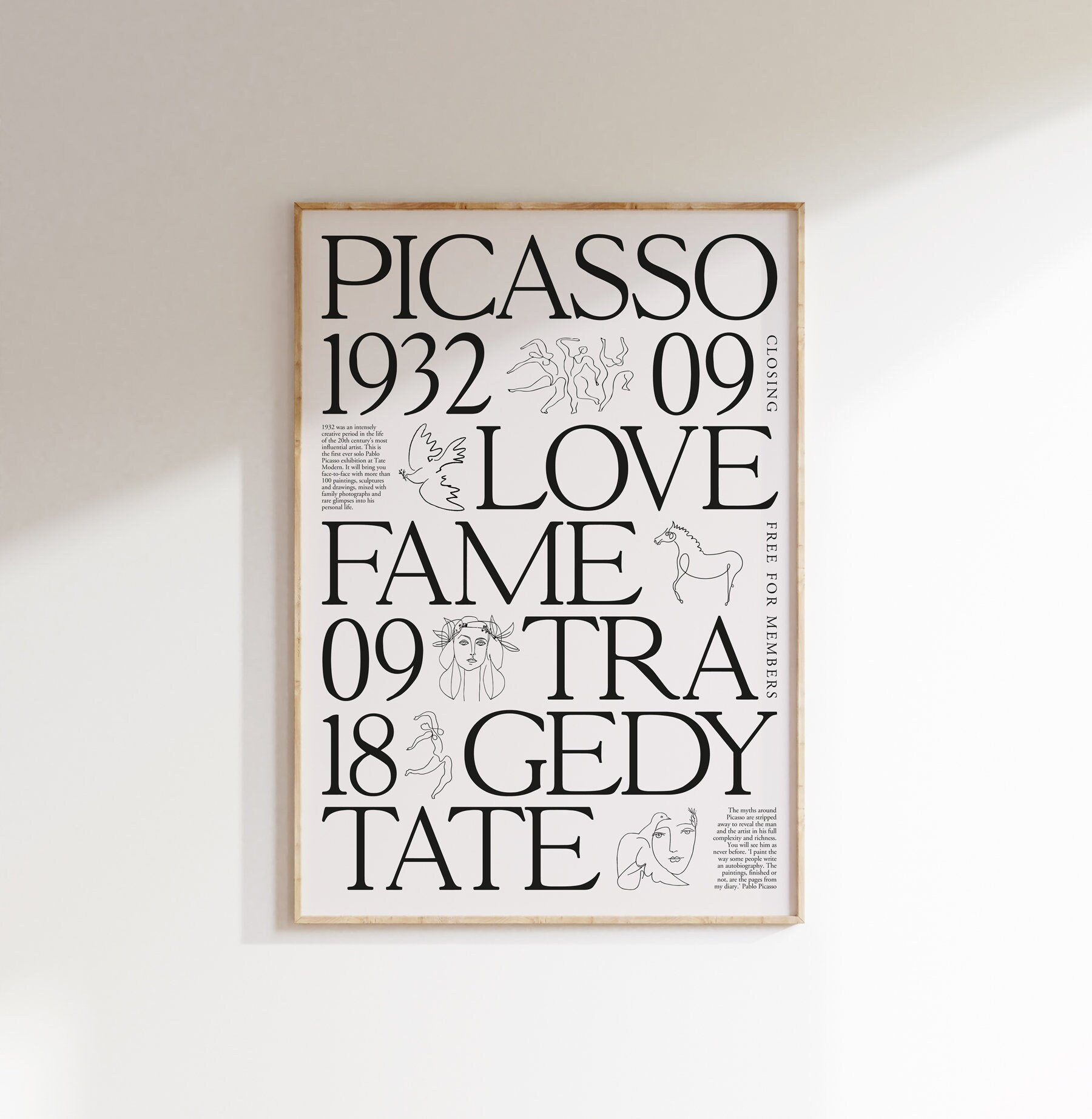 Picasso 1932 Poster Love Fame Tragedy Exhibition Poster