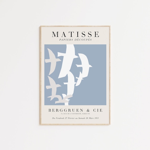 Matisse Cutout Birds Art Print, Coastal Home Decor