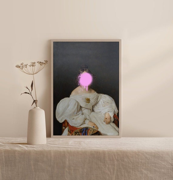 19th Century Graffiti Lady Portrait Art Print