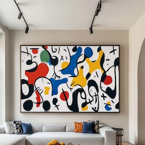 Large Abstract Painting Original Oversize Canvas, Framed Colorful Acrylic Abstract Painting, Modern Wall Art Contemporary Decor Abstract Art