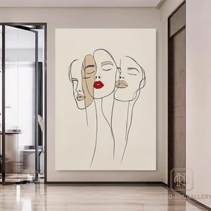 Beige Wabi-sabi Arte Pittura artistica del beige della pittura femminile Ritratto di ragazza Pittura a olio astratta Donna astratta Tela Opera d&#39;arte