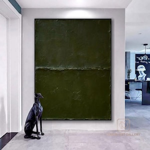 Wabi-Sabi Wall Art green abstract wall art green wall painting green abstract art canvas Bohemian painting 3d texture wall art green art