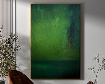 Large green abstract painting green wall art green canvas painting Green minimalism painting green abstract art green canvas wall art