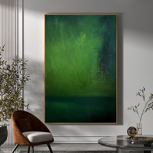 Large green abstract painting green wall art green canvas painting Green minimalism painting green abstract art green canvas wall art