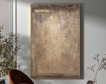 Brown Painting Brown Wall Art Black Taupe Canvas art Brown Abstract Painting Neutral Wabi-Sabi Wall Art Abstract Texture Canvas Painting