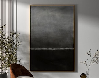Black And White Wall Art Black and white Minimalist Painting Large Black And White Painting Black and white Abstract art Office decoration