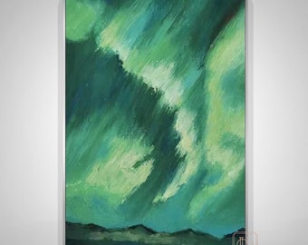 緑の抽象芸術キャンバス 緑の絵画 緑の壁アート 緑の抽象芸術風景 壁