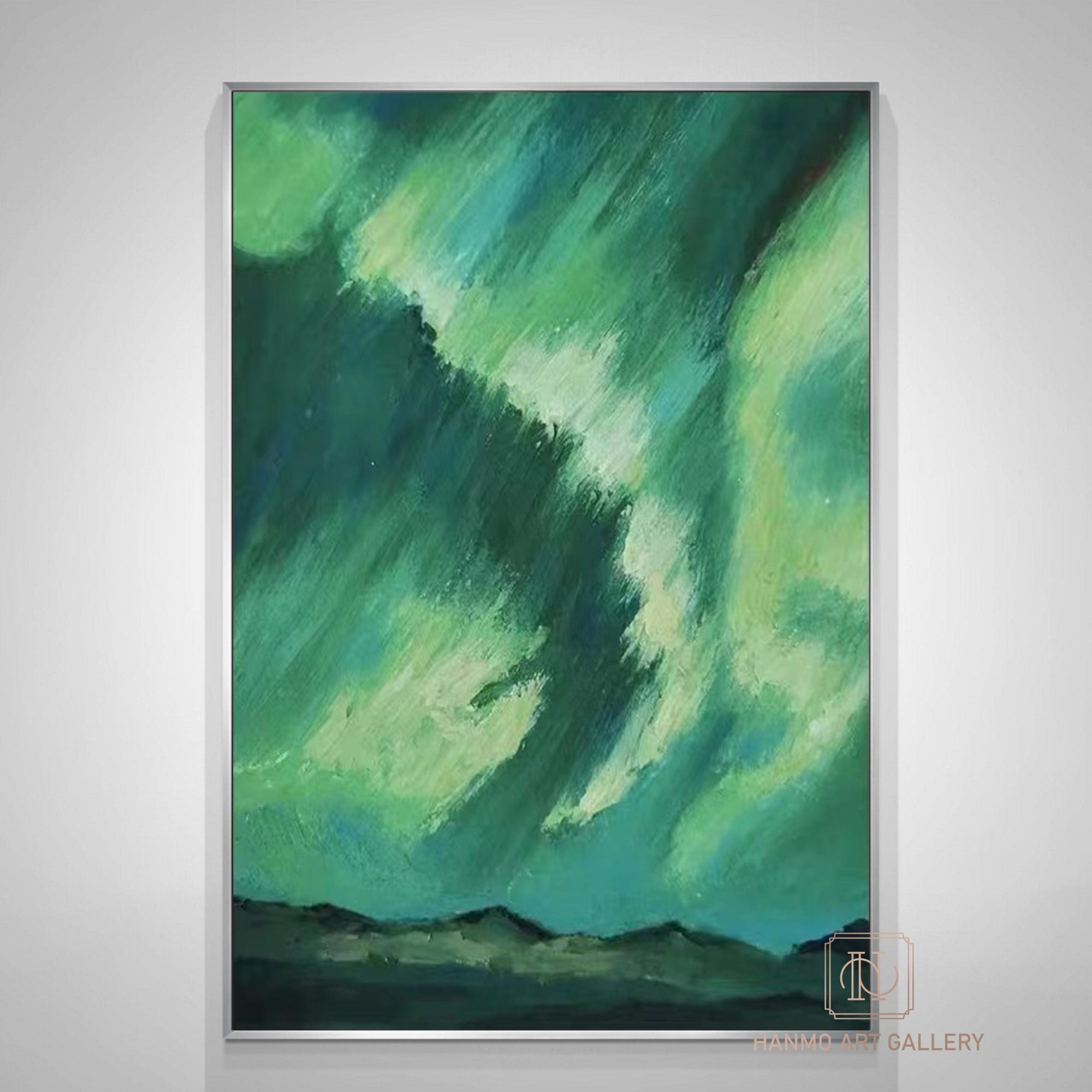 緑の抽象芸術キャンバス 緑の絵画 緑の壁アート 緑の抽象芸術風景 壁