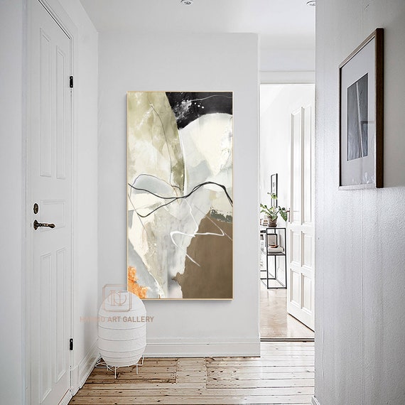 Large Minimalist Abstract Art Beige Painting Brown Painting Etsy