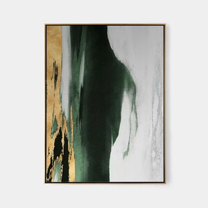 Original Acrylic Abstract Painting Green Gold White Neutral Abstract Canvas Art Gold Leaf Abstract Painting Extra Large Abstract Painting image 5