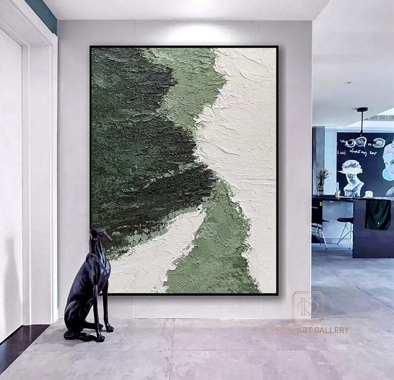 Green Abstract Art Green Wall Paintings Green 3D Textured Art Etsy