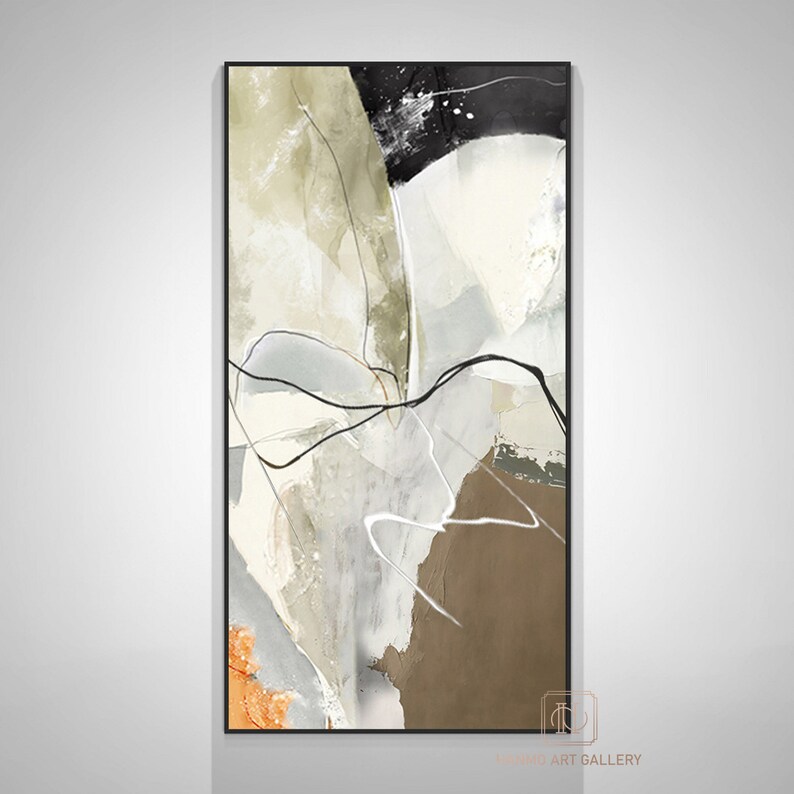 Large Minimalist Abstract Art Beige Painting Brown Painting Minimalist ...