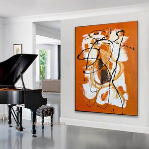 Large Abstract Painting Colorful Painting On Canvas Orange Painting Bright Wall Art Modern Wall Decor Orange Abstract Original Painting art