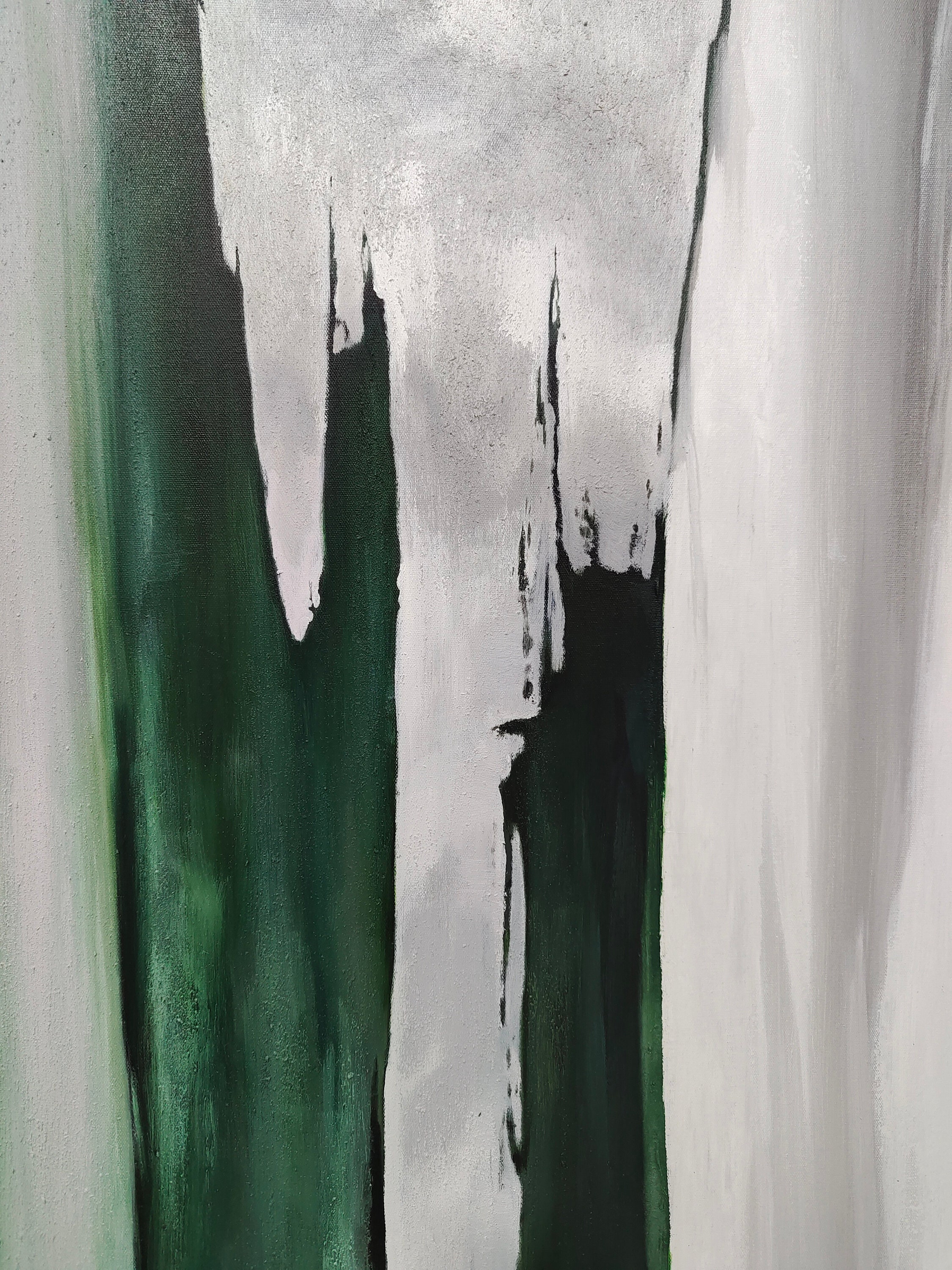 Large Green Abstract Painting Green And Grey Abstract Canvas Etsy