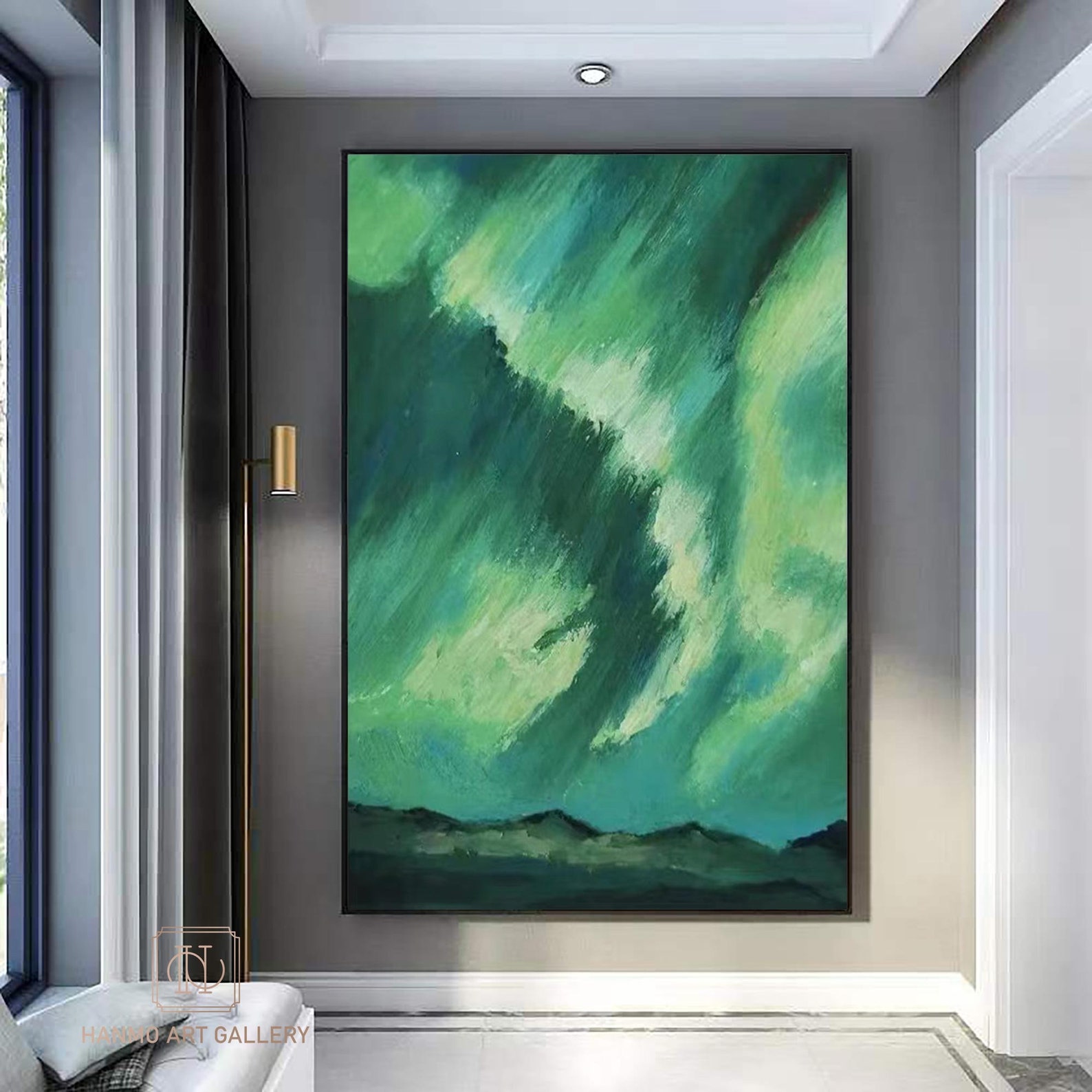 Green Abstract Art Canvas Green Painting Green Wall Art Green Etsy