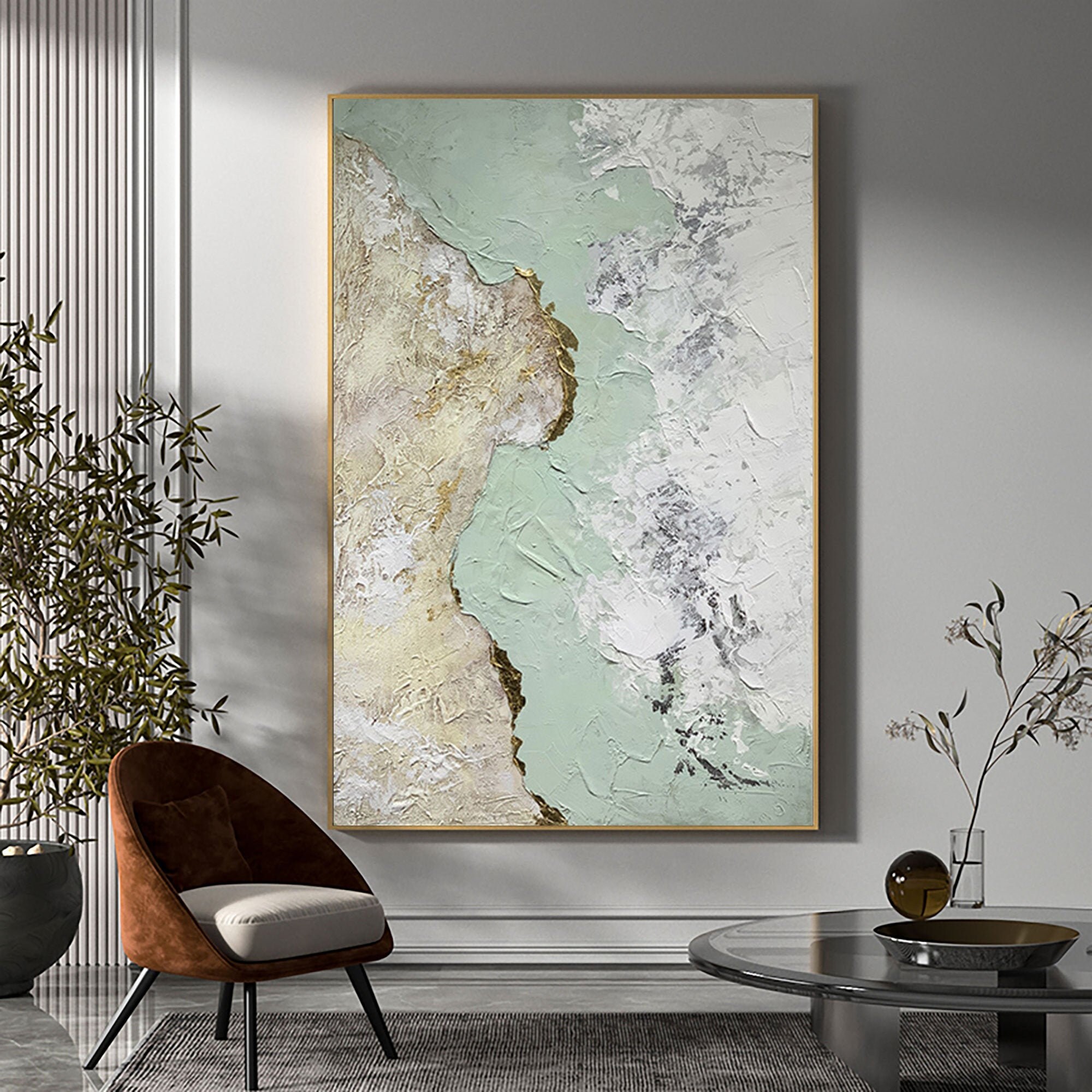 Original white abstract painting Frame White texture acrylic Etsy