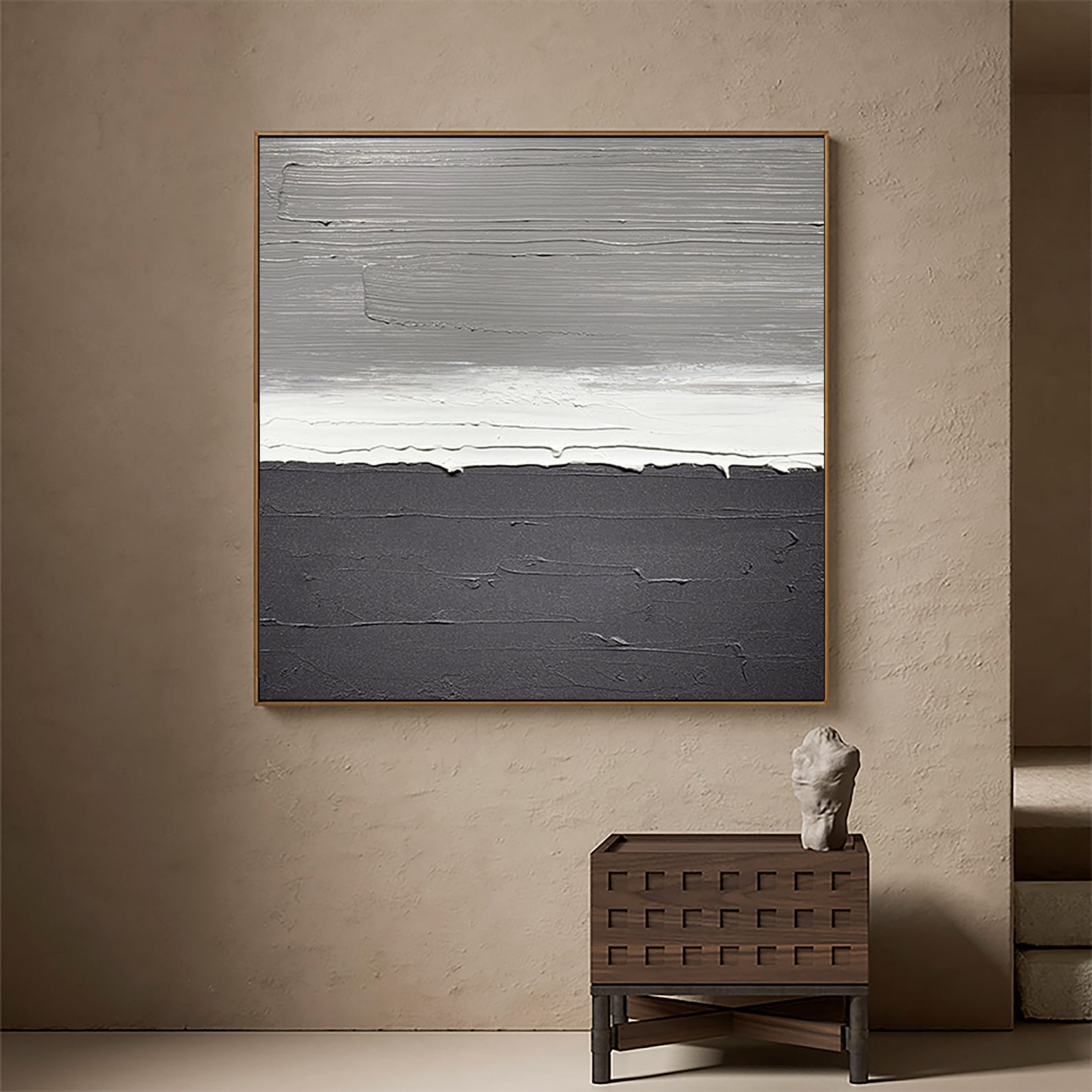black white and grey canvas art