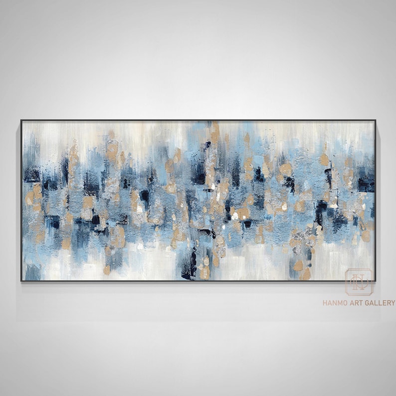 Large Blue Abstract Painting on Canvas Contemporary Painting - Etsy