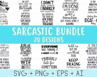 Sarcastic Svg Bundle, Sarcasm svg, Sarcastic Svg Files, Funny Quotes Svg, Funny sayings svg, Eps Png, Silhouette, Cricut
