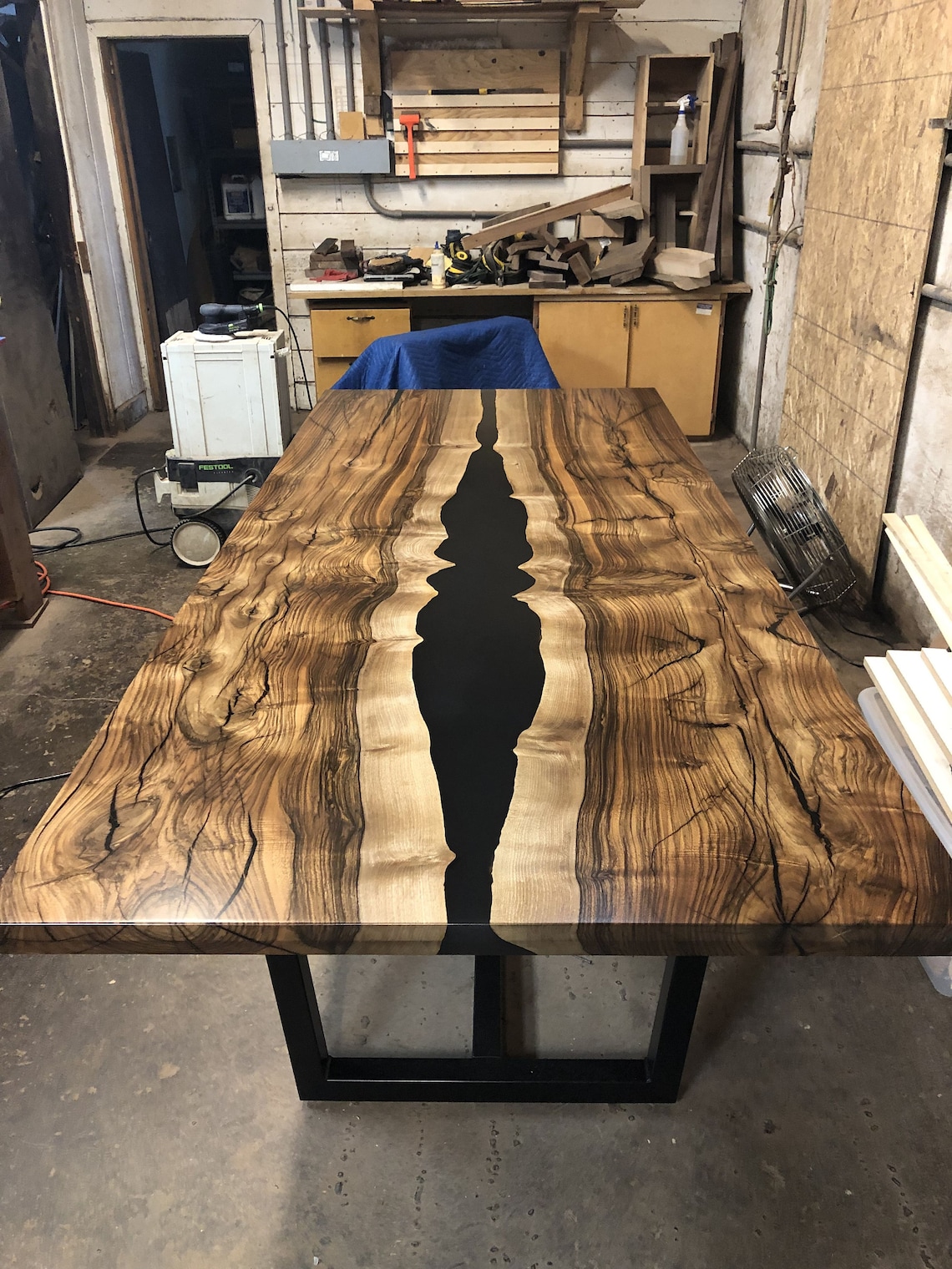 Live Edge Epoxy Table Stylish Walnut Wood Table for Center Etsy